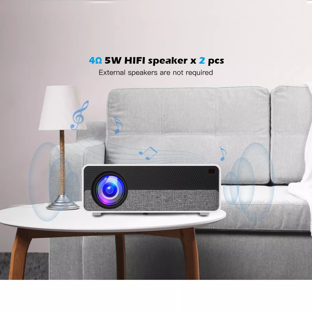 Q9 Android LCD Projector 1920*1080 Full HD 1080P 1350 ANSI Lumens for Family Education and Business with EU Plug