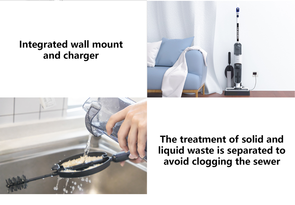 Redkey W12 Cordless Wet Dry Vacuum Cleaner For Home All In One Smart Wireless Mop Floor Washer Handheld Household Self-C