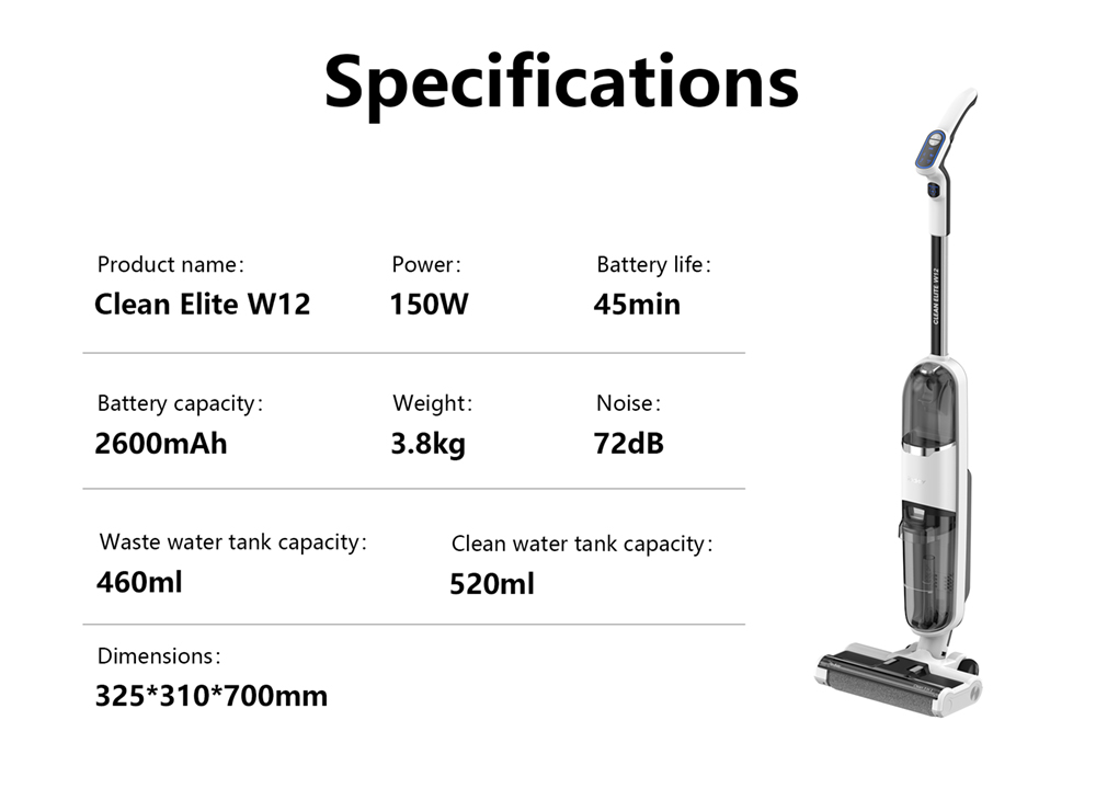 Redkey W12 Cordless Wet Dry Vacuum Cleaner For Home All In One Smart Wireless Mop Floor Washer Handheld Household Self-C