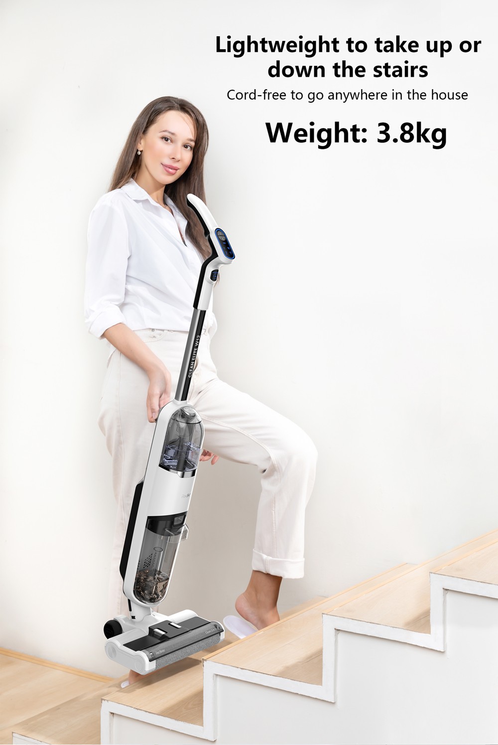 Redkey W12 Cordless Wet Dry Vacuum Cleaner For Home All In One Smart Wireless Mop Floor Washer Handheld Household Self-C