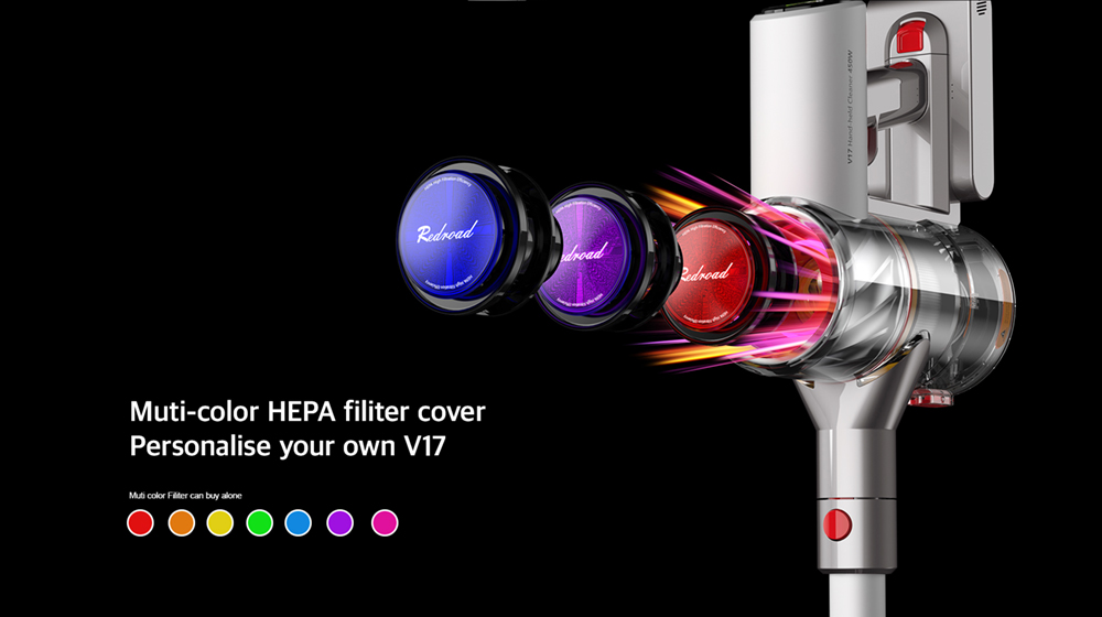 Redroad V17 155AW 26500PA Handheld Vacuum Cleaner Wireless Sweep 450W Double Brush for Home Car household