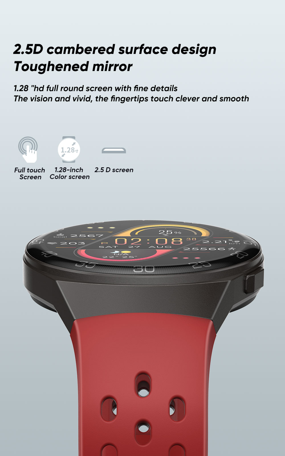 SENBONO MAX1 Smartwatch Multi Watch Face Fitness Tracker Support SpO2/HR/BP Monitor for iOS Android - Black