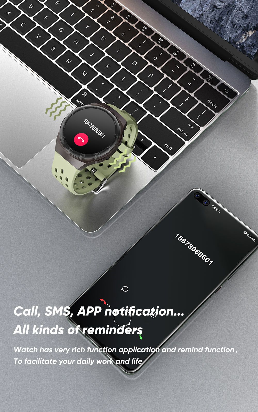 SENBONO MAX1 Smartwatch Multi Watch Face Fitness Tracker Support SpO2/HR/BP Monitor for iOS Android - Black