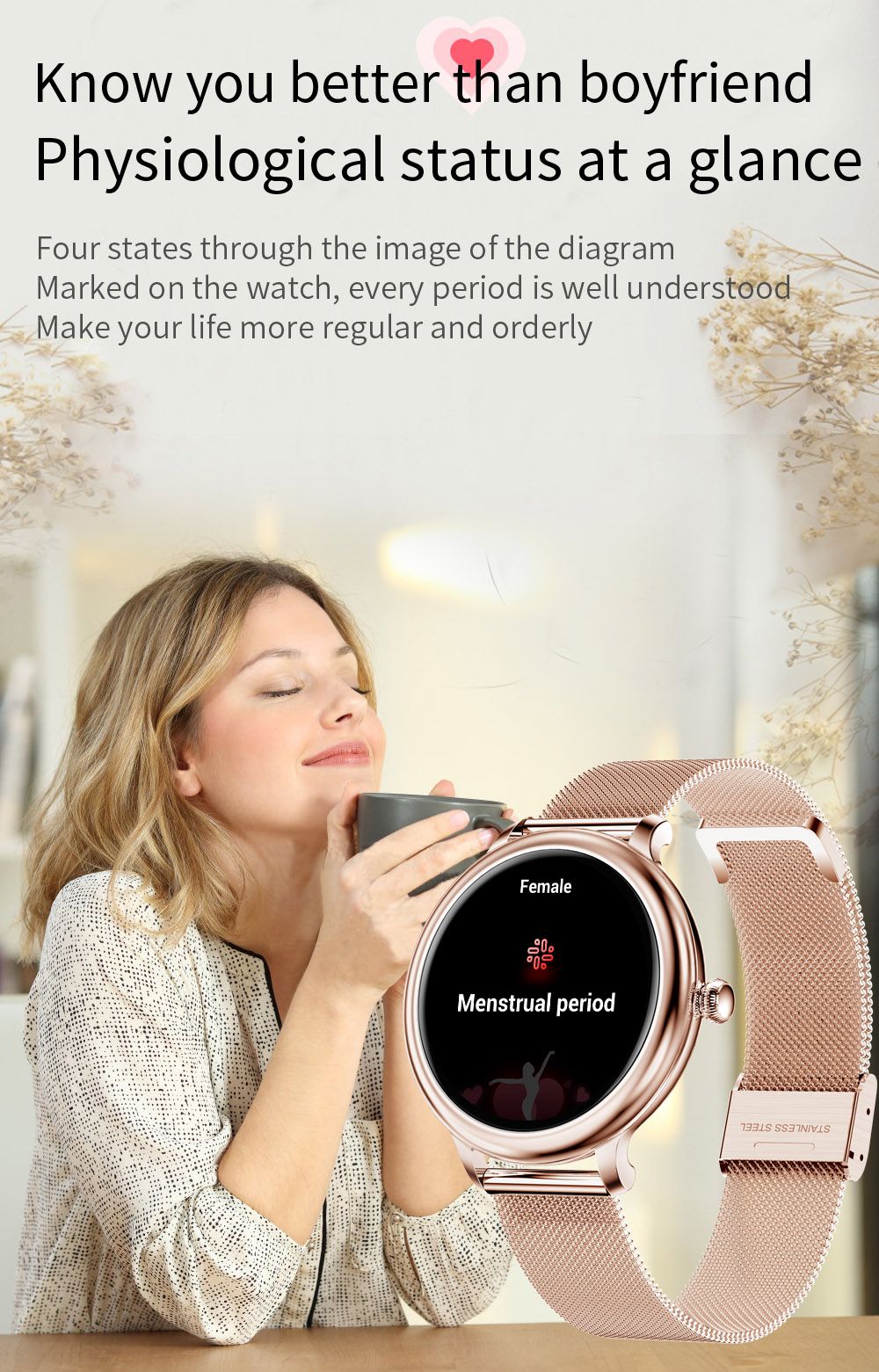 SENBONO NY33 Women Smartwatch Full Touch Screen Sports Watch IP68 Waterproof Fitness Tracker for iOS Android Silver