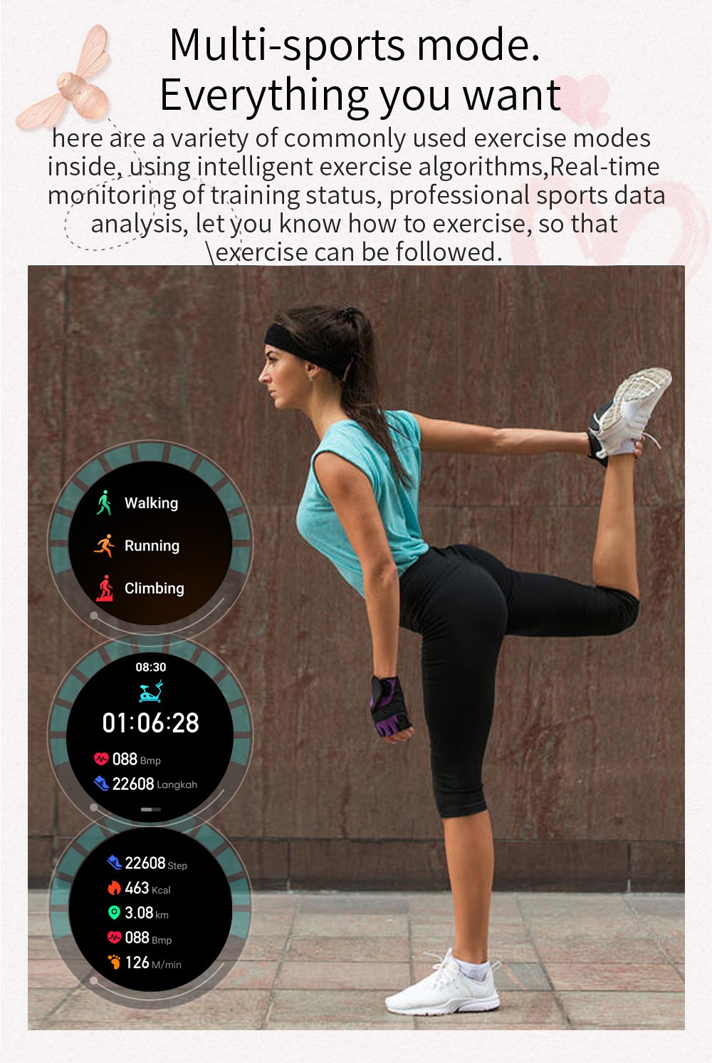 SENBONO NY33 Women Smartwatch Full Touch Screen Sports Watch IP68 Waterproof Fitness Tracker for iOS Android Silver