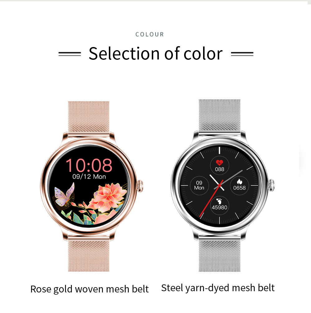 SENBONO NY33 Women Smartwatch Full Touch Screen Sports Watch IP68 Waterproof Fitness Tracker for iOS Android Silver