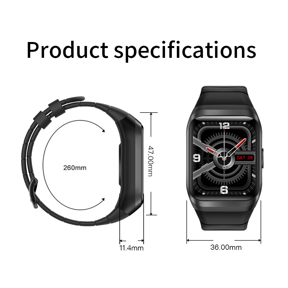 SENBONO SD-2 Smartwatch 1.69'' Touch Screen Sports Watch IP68 Waterproof Fitness Tracker for iOS Android Black