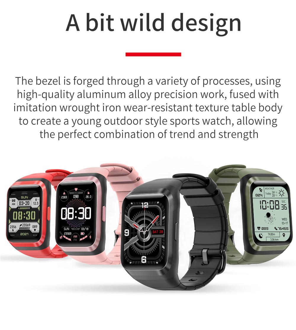 SENBONO SD-2 Smartwatch 1.69'' Touch Screen Sports Watch IP68 Waterproof Fitness Tracker for iOS Android Red