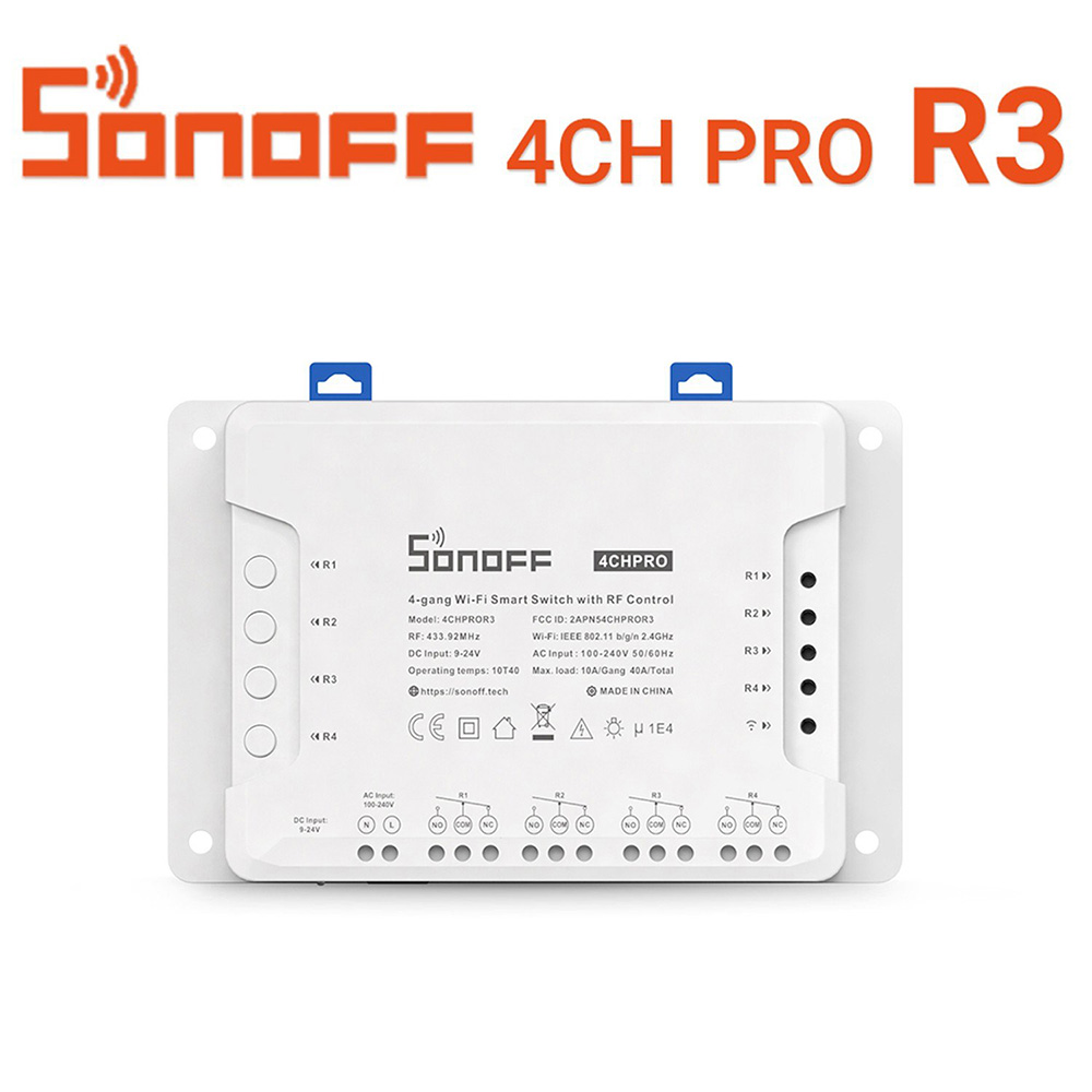 Sonoff 4ch pro r3 wi fi smart switch with rf control схема подключения