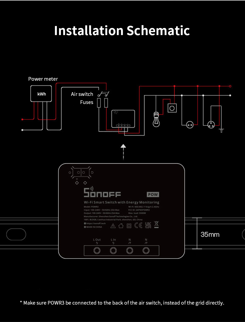 SONOFF POWR3 High Power Smart Switch