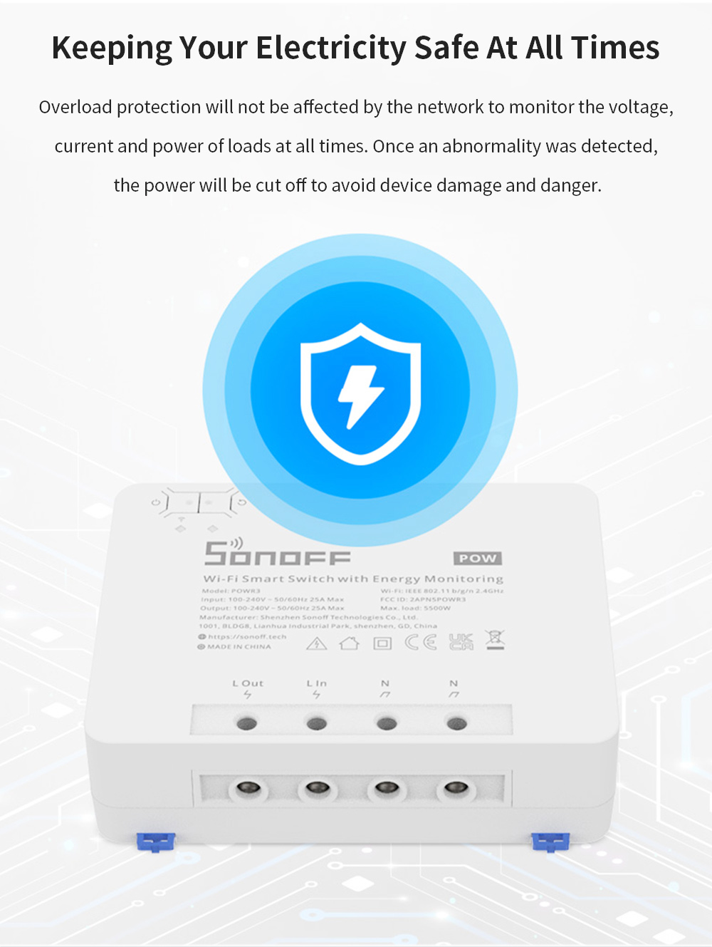 SONOFF POWR3 High Power Smart Switch