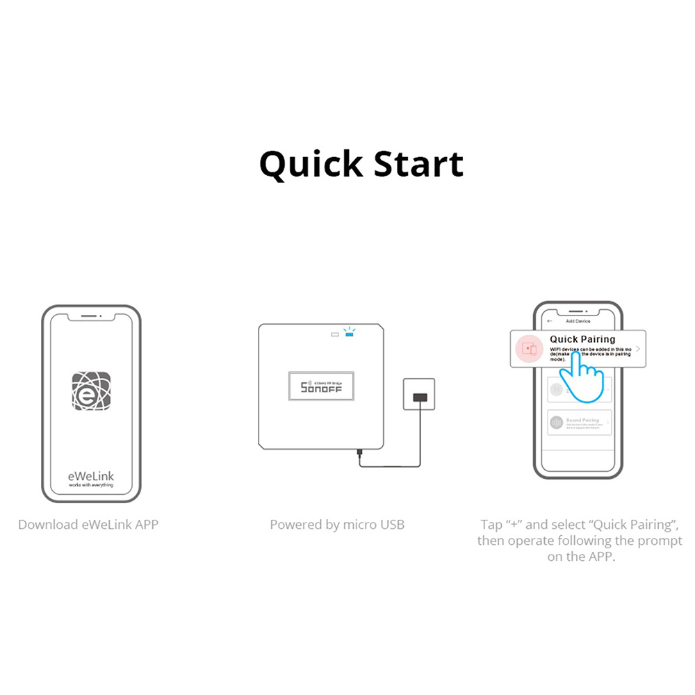 SONOFF RF BridgeR2 433MHz RF Bridge Smart Gateway with APP Control Smart RF Hub Compatible with Google/Alexa/SmartThings