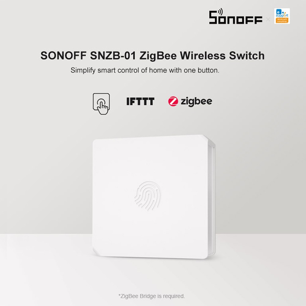 SONOFF SNZB-01 Zigbee Wireless Switch Mini Size Link ZigBee Bridge with WiFi Devices Make Them Smarter via eWeLink APP Without Battery