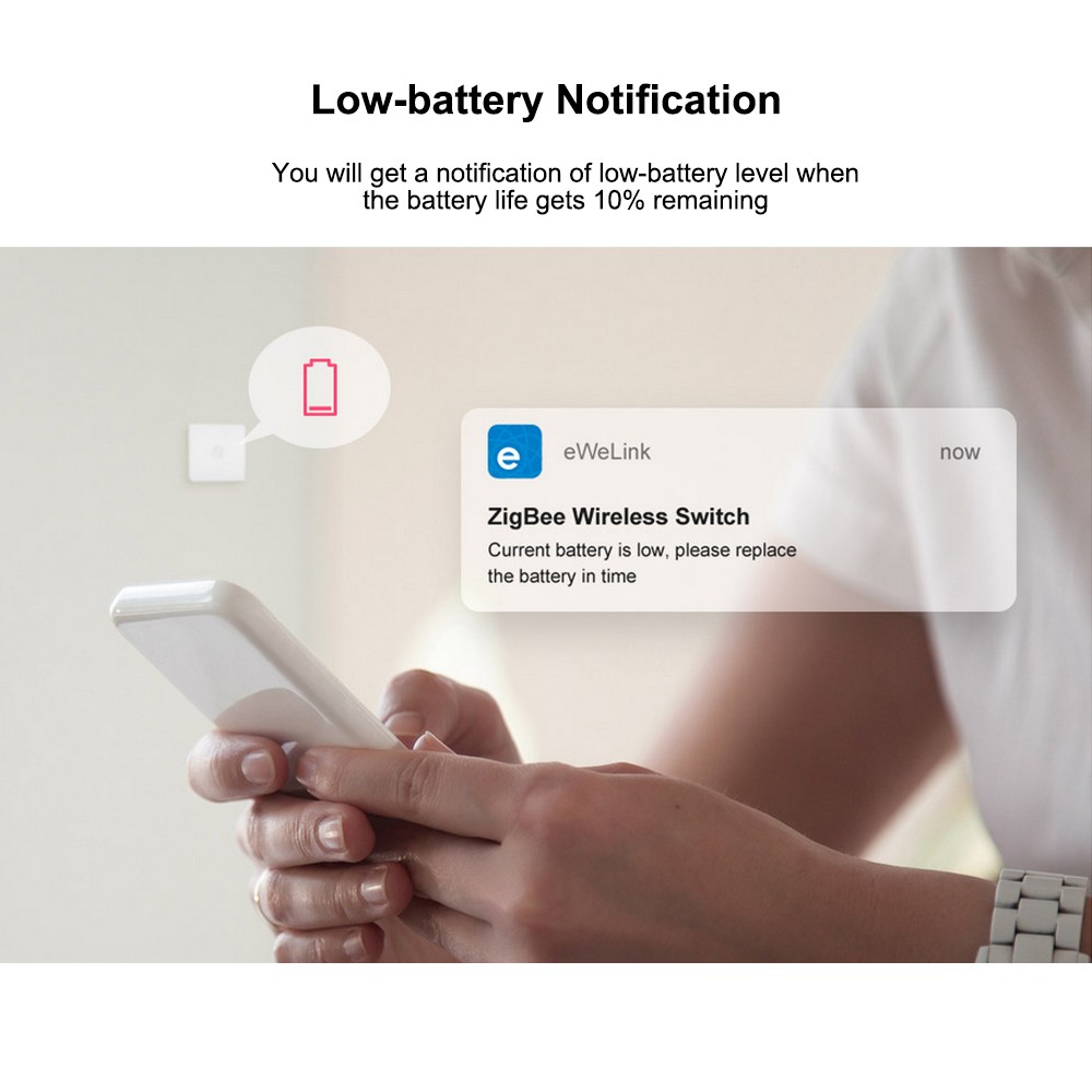 SONOFF SNZB-01 Zigbee Wireless Switch Mini Size Link ZigBee Bridge with WiFi Devices Make Them Smarter via eWeLink APP Without Battery