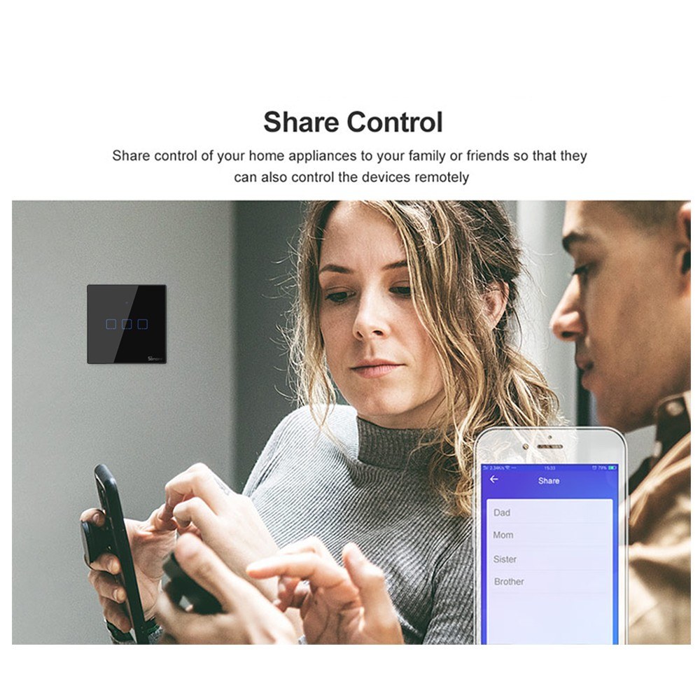 SONOFF T3EU1C Intelligent Switch AC 100-240V 1 Gang TX Series WIFI Wall Switch 433Mhz RF Remote Controlled Wifi Switch