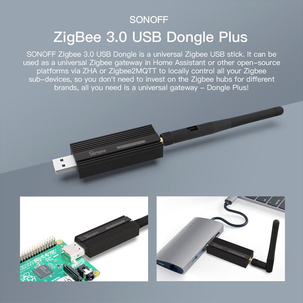 SONOFF ZB Dongle-P Plus Zigbee 3.0 USB Dongle Plus ZHA Zigbee2MQTT Gateway Analyzer USB Stick Interface Capture With Ant