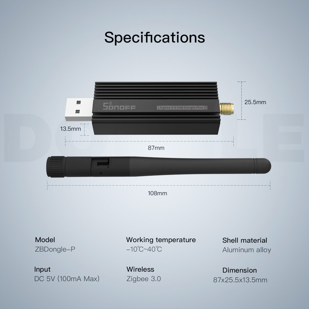 SONOFF ZB Dongle-P Plus Zigbee 3.0 USB Dongle Plus ZHA Zigbee2MQTT Gateway Analyzer USB Stick Interface Capture With Ant