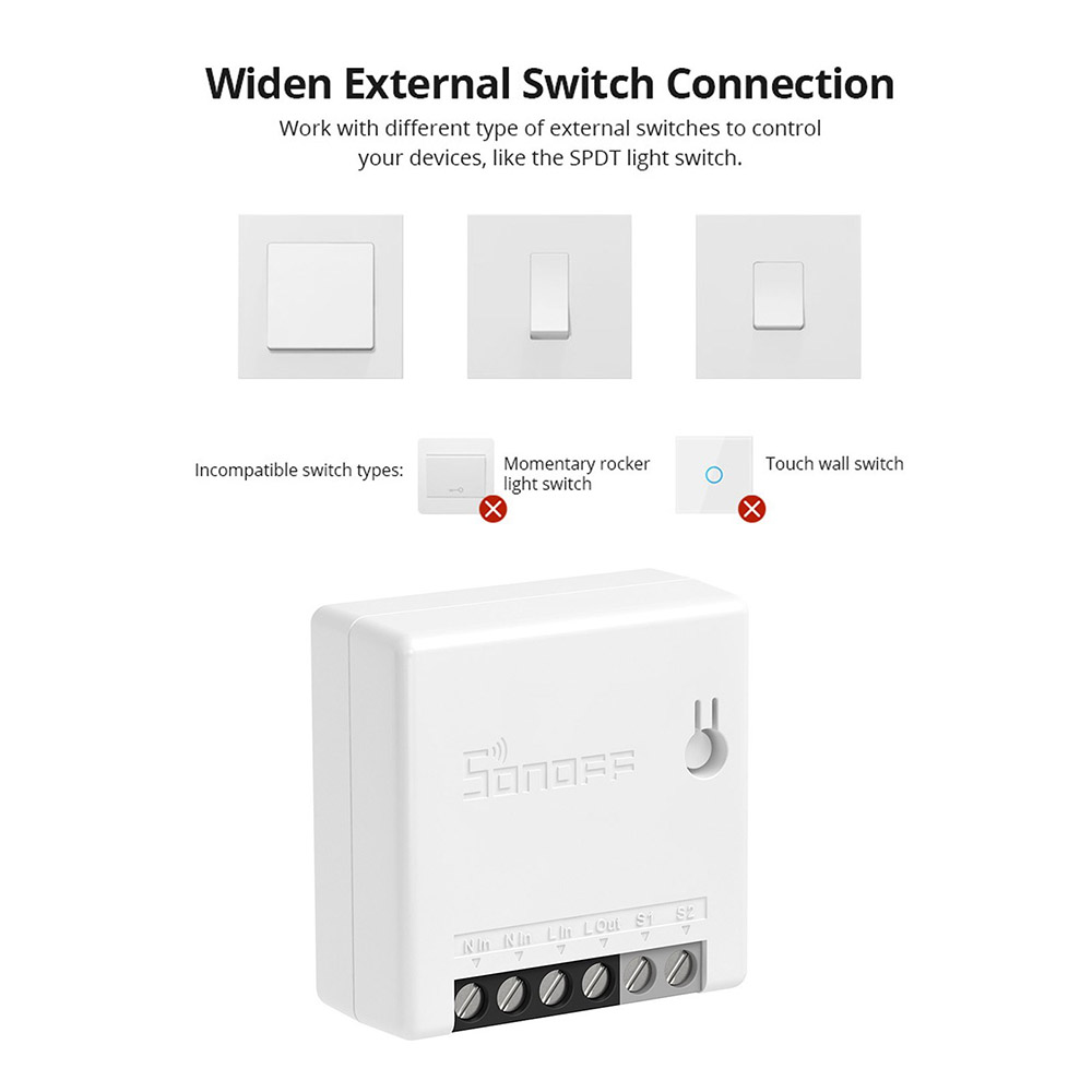 SONOFF ZBMINI Zigbee Two Way Smart Switch Compatible with Google Home/Nest IFTTT & Alexa