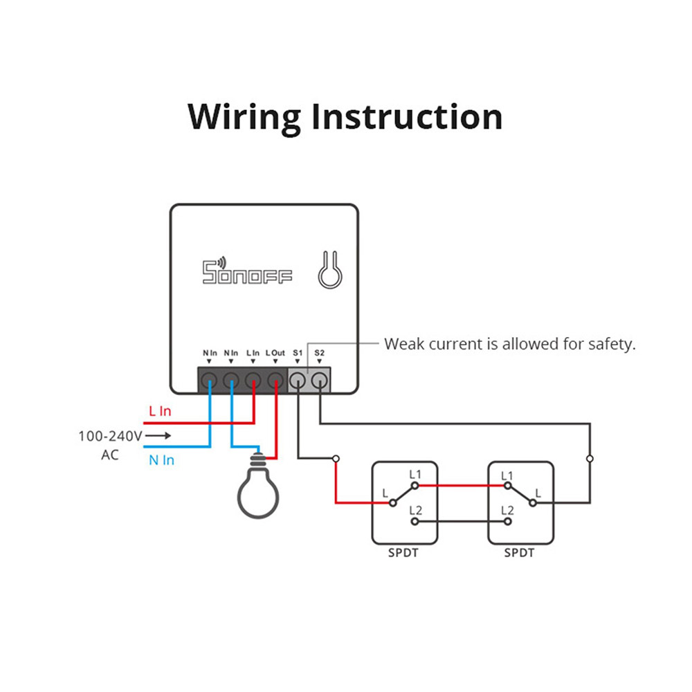 SONOFF ZBMINI Zigbee Two Way Smart Switch Compatible with Google Home/Nest IFTTT & Alexa