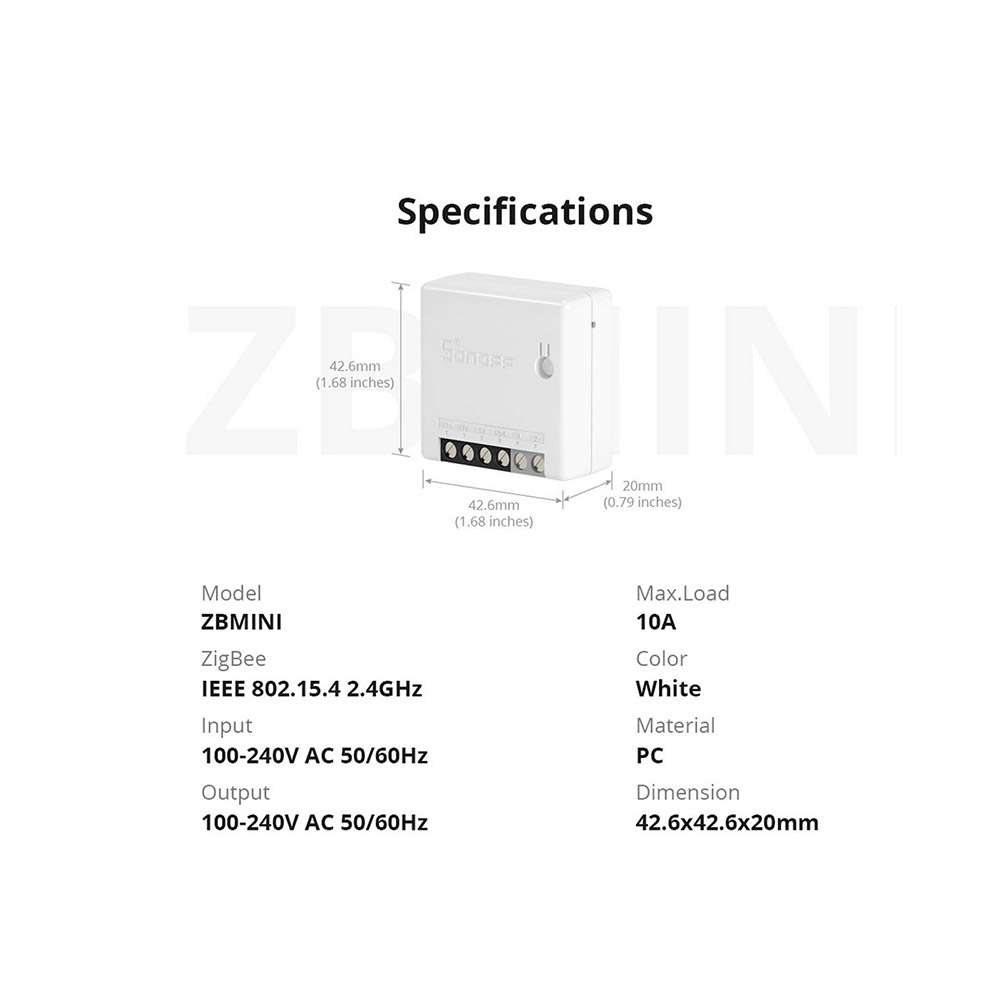 SONOFF ZBMINI Zigbee Two Way Smart Switch Compatible with Google Home/Nest IFTTT & Alexa