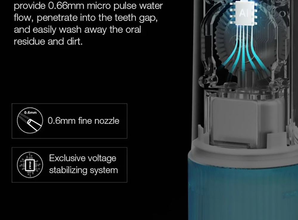 SOOCAS W3 Pro Portable Electric Oral Irrigator with 3 Modes 240ml Dental Teeth Cleaner 4 Nozzles IPX7 Waterproof