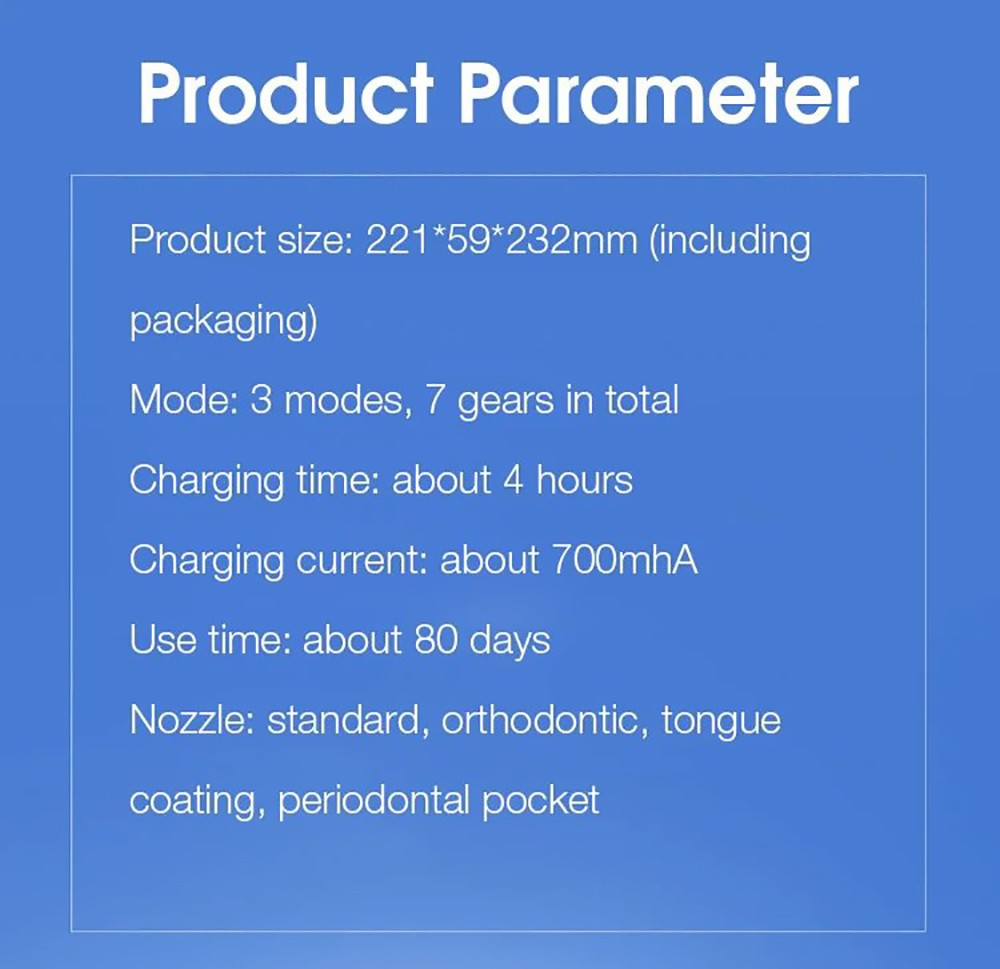 SOOCAS W3 Pro Portable Electric Oral Irrigator with 3 Modes 240ml Dental Teeth Cleaner 4 Nozzles IPX7 Waterproof