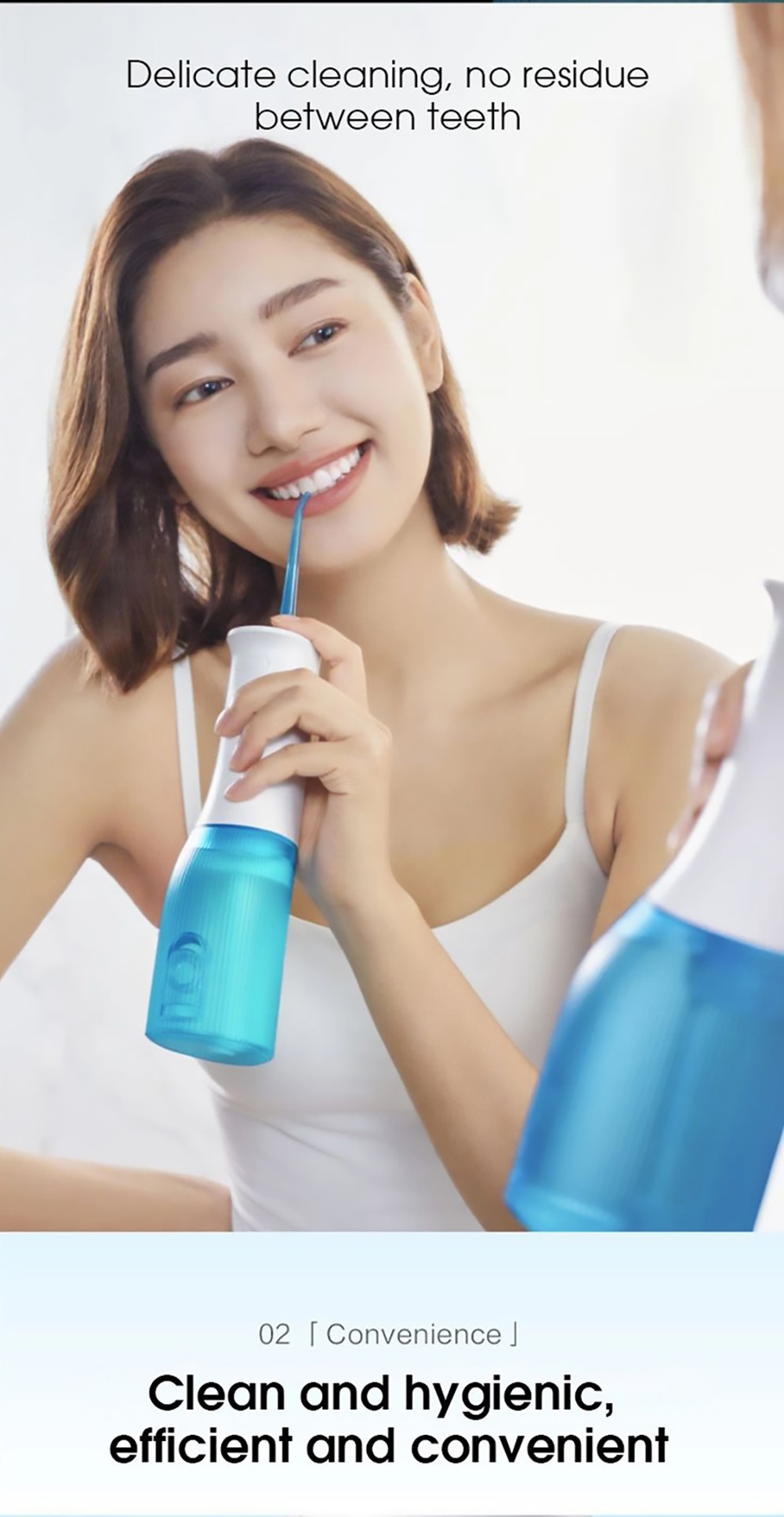 SOOCAS W3 Pro Portable Electric Oral Irrigator with 3 Modes 240ml Dental Teeth Cleaner 4 Nozzles IPX7 Waterproof