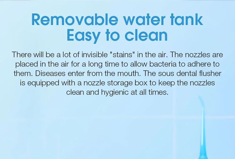 SOOCAS W3 Pro Portable Electric Oral Irrigator with 3 Modes 240ml Dental Teeth Cleaner 4 Nozzles IPX7 Waterproof