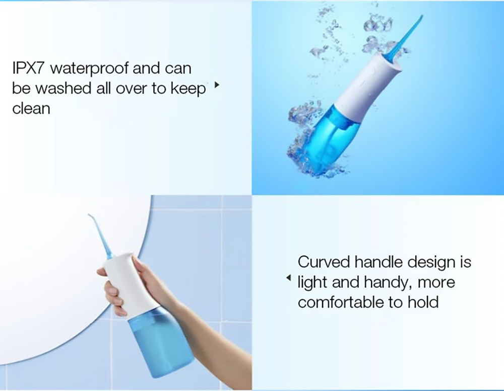 SOOCAS W3 Pro Portable Electric Oral Irrigator with 3 Modes 240ml Dental Teeth Cleaner 4 Nozzles IPX7 Waterproof