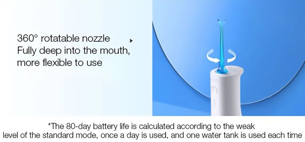 SOOCAS W3 Pro Portable Electric Oral Irrigator with 3 Modes 240ml Dental Teeth Cleaner 4 Nozzles IPX7 Waterproof