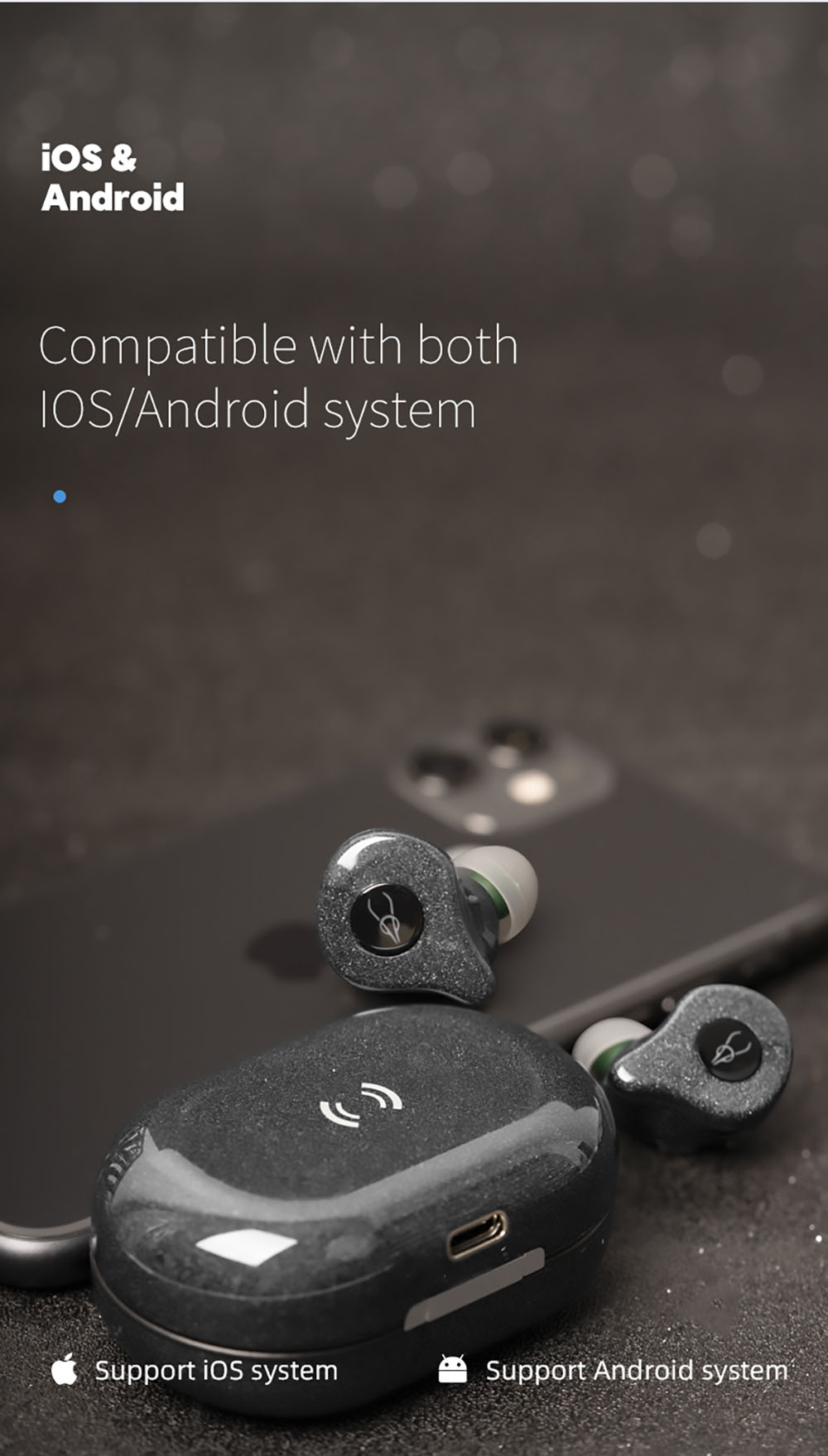 Sabbat E16 Music and Gaming True Wireless Earphones Low Latency BT5.2 Deep Bass Noise Cancelling Earbuds - Mystic Black