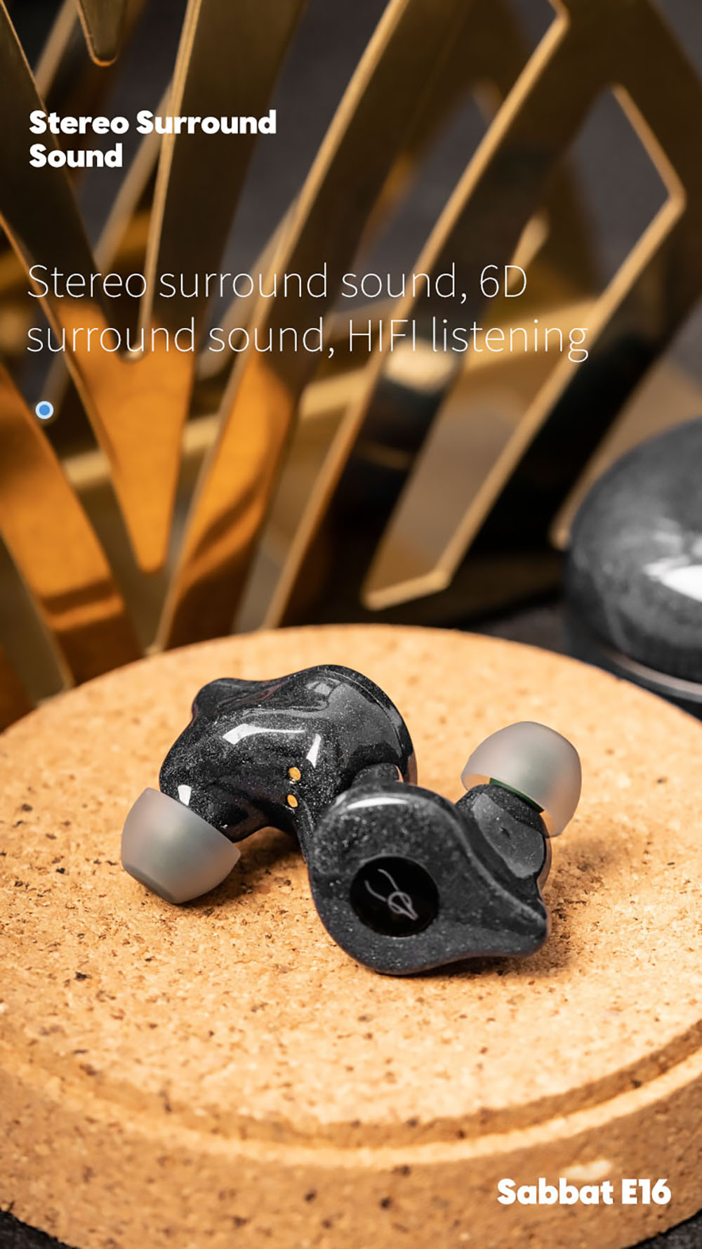 Sabbat E16 Music and Gaming True Wireless Earphones Low Latency BT5.2 Deep Bass Noise Cancelling Earbuds - Mystic Black