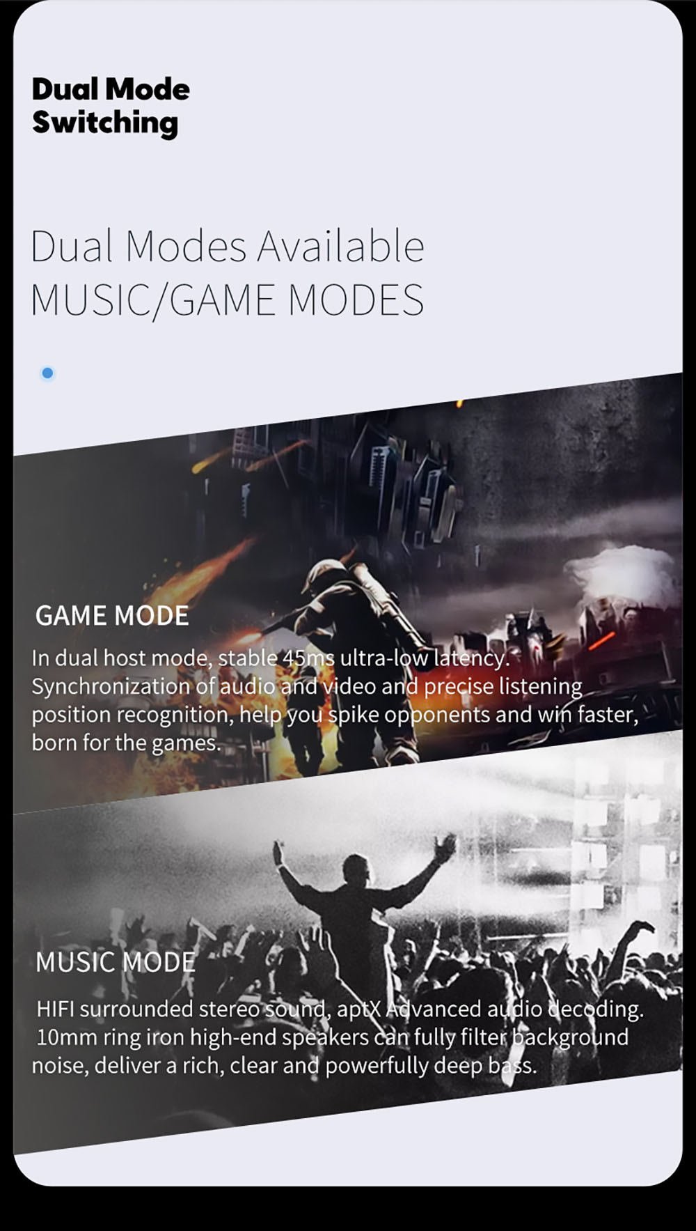 Sabbat E16 Music and Gaming True Wireless Earphones Low Latency BT5.2 Deep Bass Noise Cancelling Earbuds - Mystic Black