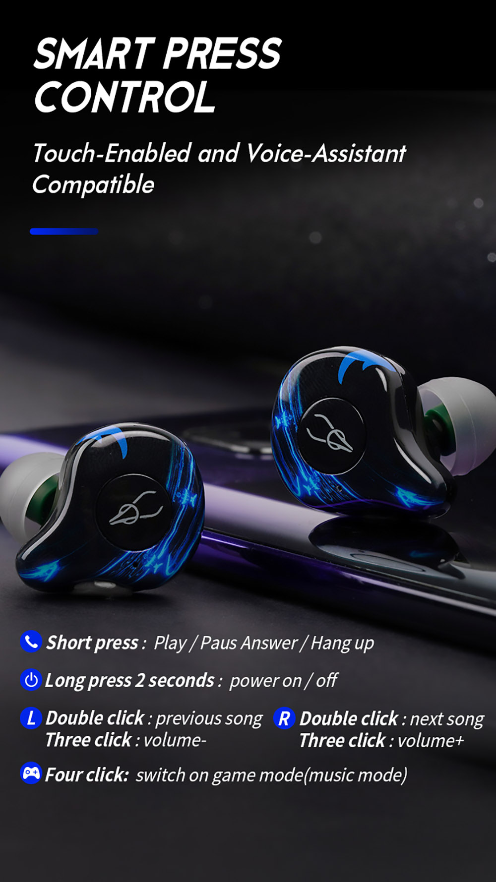 Sabbat G12 Elite TWS Wireless Bluetooth Headphones Gaming Music Dual Modes Noise Reduction Earphones With Mic - Orange 29 Sabbat G12 Elite TWS Wireless Bluetooth Headphones Gaming Music Dual Modes Noise Reduction Earphones With Mic - Orange