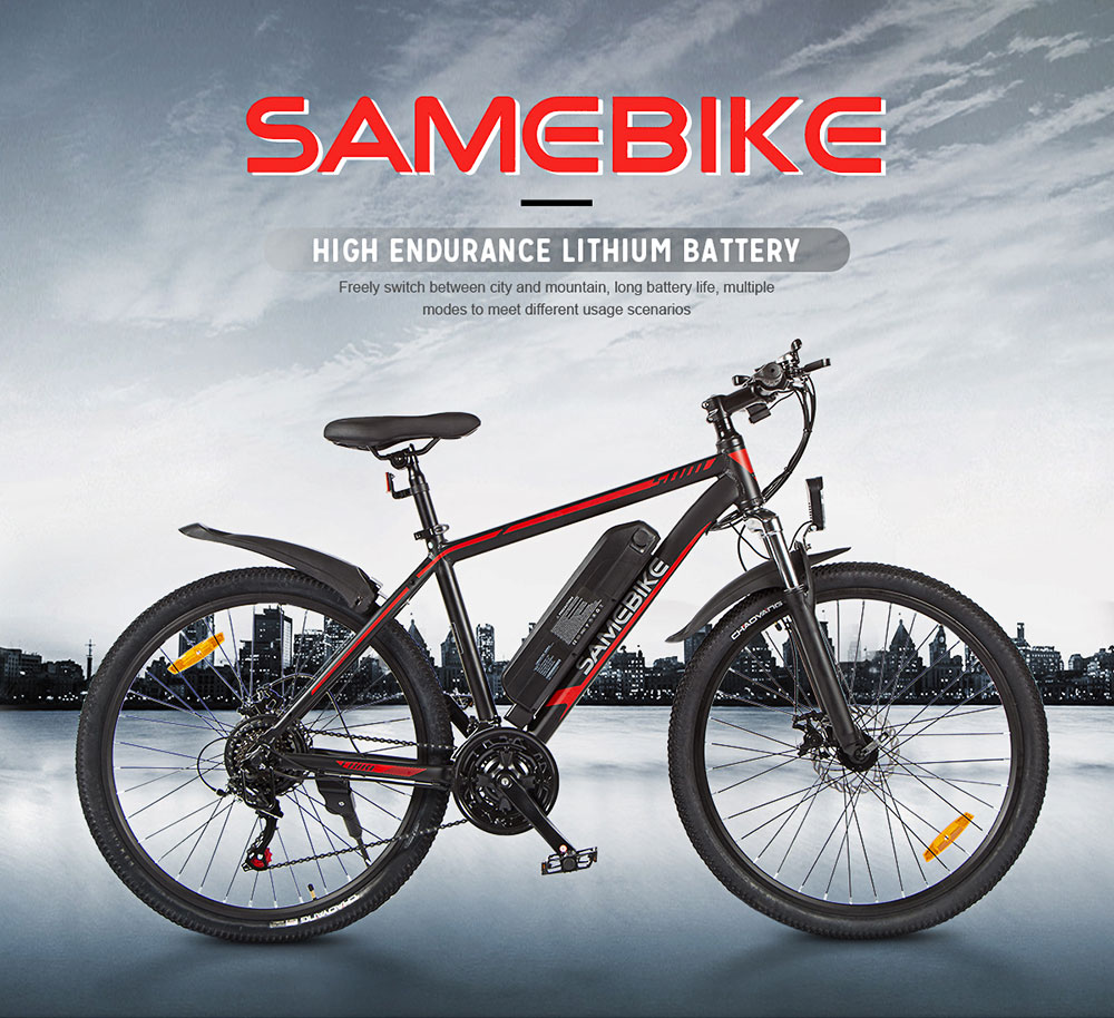 Samebike SY26 Elektrobicykel 350W 26 palcová pneumatika Ebike 36V 10AH lítiová batéria Horský elektrobicykel