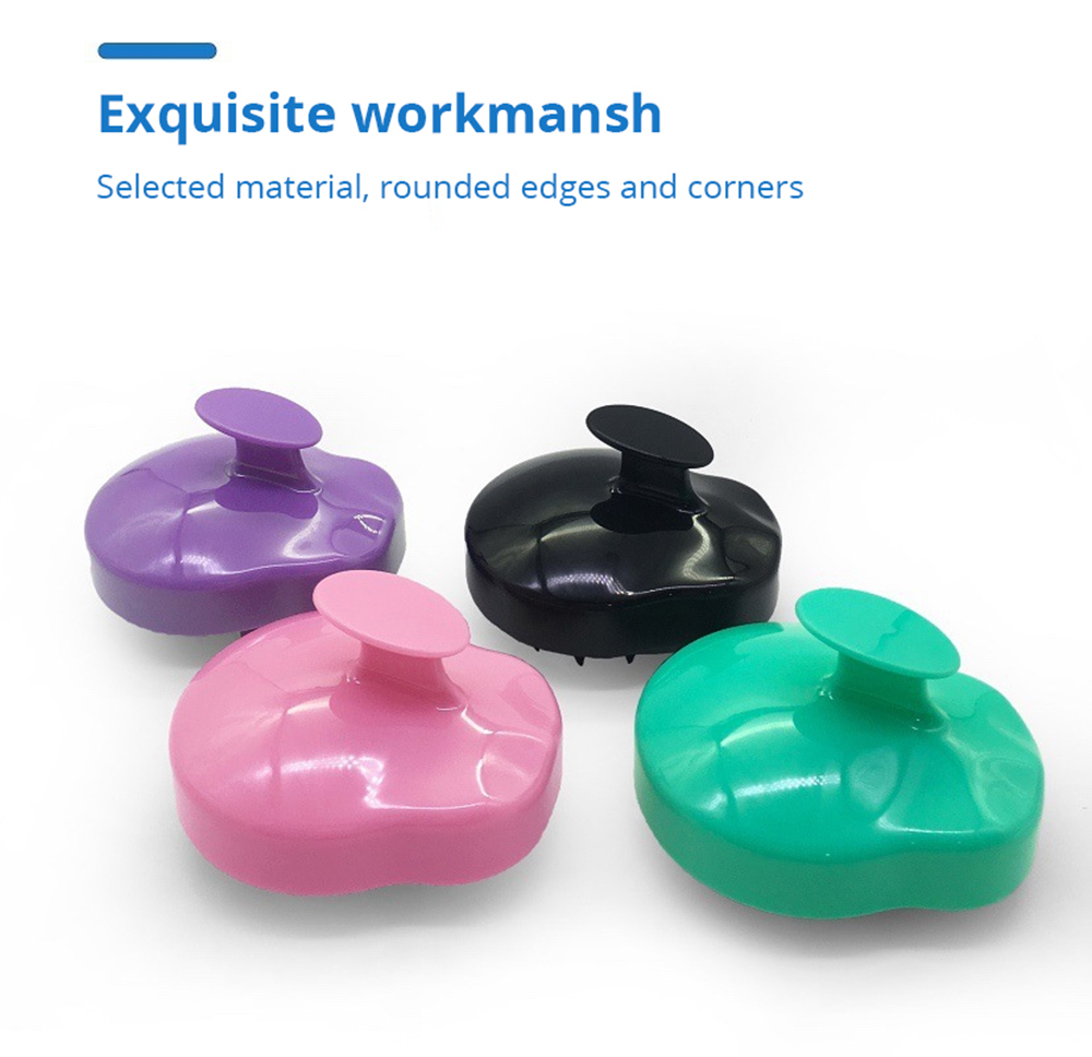 Scalp Massager Shampoo Brush with Soft & Flexible Silicone Bristles for Hair Care and Head Relaxation - Black