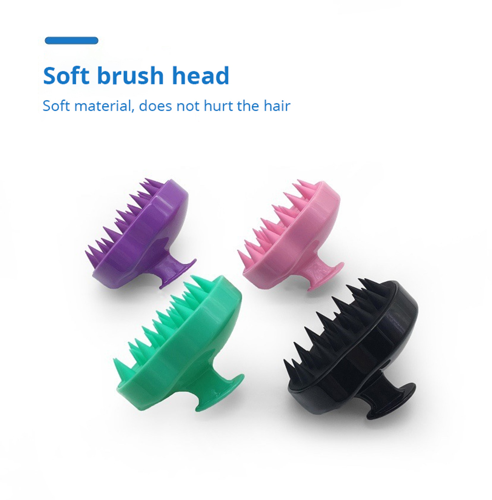 Scalp Massager Shampoo Brush with Soft & Flexible Silicone Bristles for Hair Care and Head Relaxation - Black