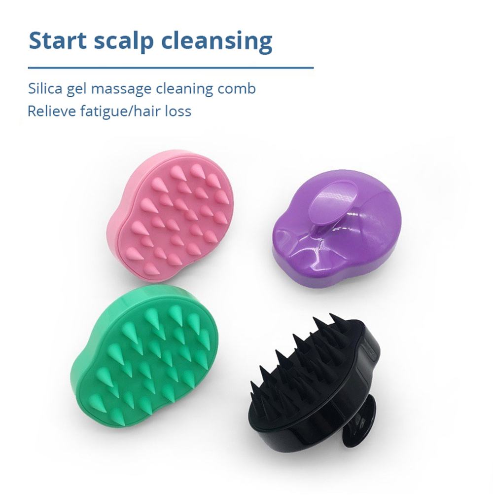 Scalp Massager Shampoo Brush with Soft & Flexible Silicone Bristles for Hair Care and Head Relaxation - Purple
