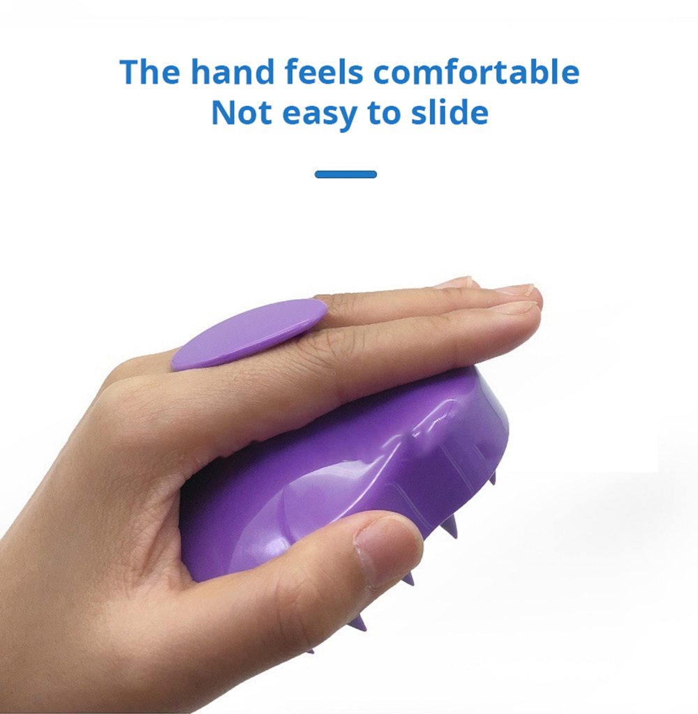 Scalp Massager Shampoo Brush with Soft & Flexible Silicone Bristles for Hair Care and Head Relaxation - Purple
