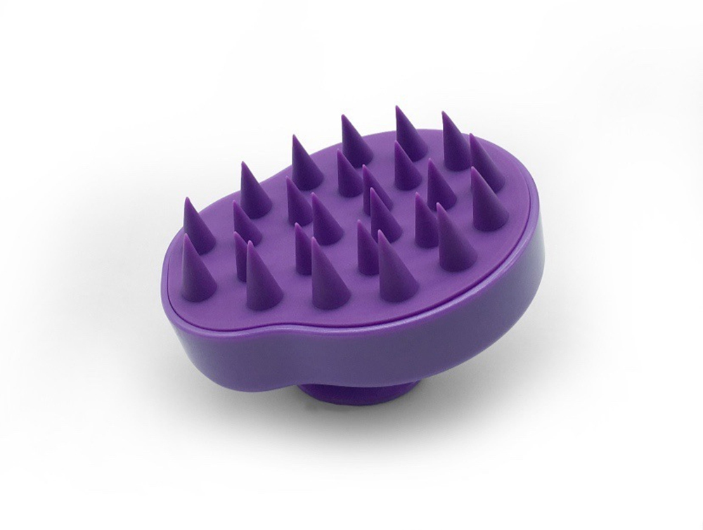 Scalp Massager Shampoo Brush with Soft & Flexible Silicone Bristles for Hair Care and Head Relaxation - Purple