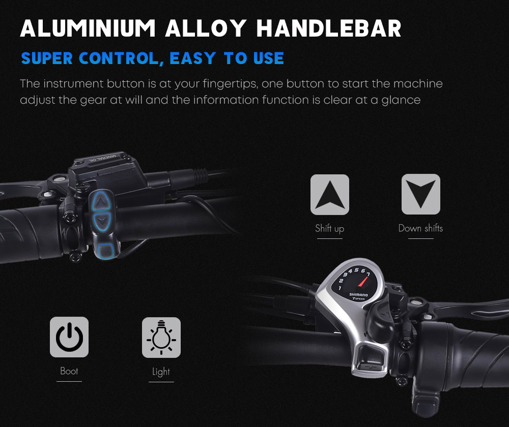 Shengmilo MX01 26 Inches Fat Tire Electric Bike 12 Magnetic Booster Bicycle 1000W 7-Speed Shimano for Snow Mountain 26 Shengmilo MX01 26 Inches Fat Tire Electric Bike 12 Magnetic Booster Bicycle 1000W 7-Speed Shimano for Snow Mountain