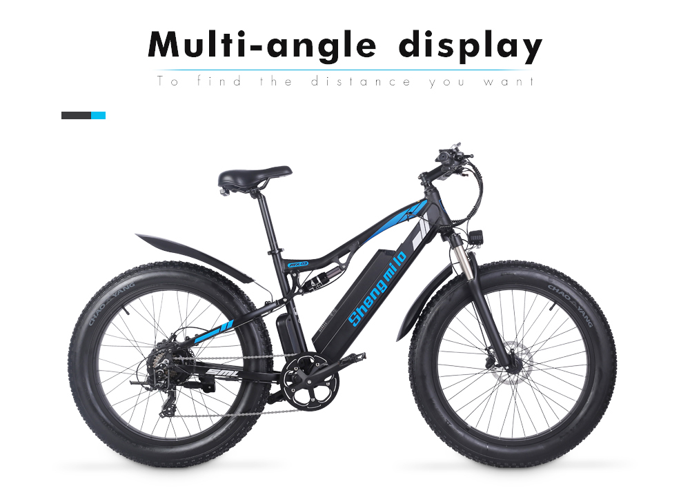 Shengmilo MX03 1000W 48V 17Ah 26 Inch E-bike 40km/h Max Speed 40-50km Mileage Range 180kg Max Load Electric Bike - Black