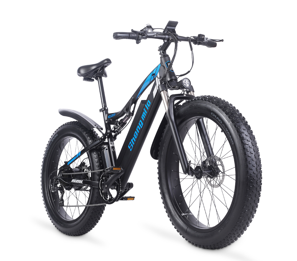 Shengmilo MX03 1000W 48V 17Ah 26 Inch E-bike 40km/h Max Speed 40-50km Mileage Range 180kg Max Load Electric Bike - Black