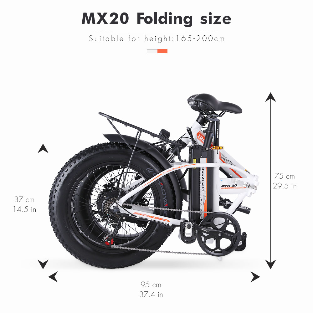 Shengmilo MX20 500W 48V 15Ah 20'' E-bike 40km/h Max Speed 40-50km Mileage Range 150kg Max Load Electric Bike - Black