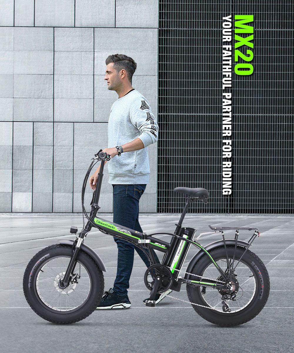 Shengmilo MX20 500W 48V 15Ah 20'' E-bike 40km/h Max Speed 40-50km Mileage Range 150kg Max Load Electric Bike - Black