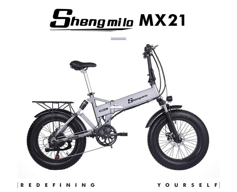 Shengmilo MX21 500W 48V 12.8Ah 20'' E-bike 35km/h Max Speed 35-45km Mileage Range 150kg Max Load Electric Bike - Silver