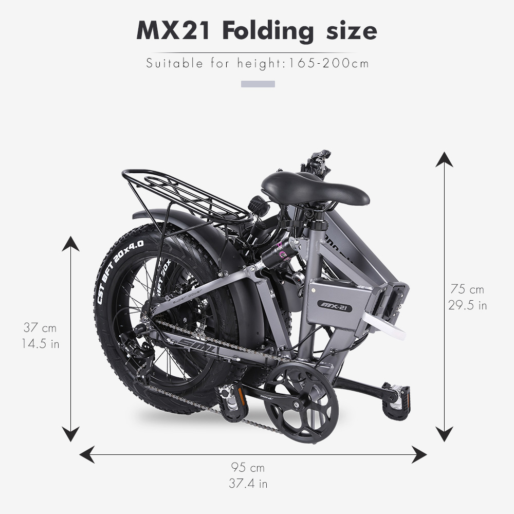 Shengmilo MX21 500W 48V 12.8Ah 20'' E-bike 35km/h Max Speed 35-45km Mileage Range 150kg Max Load Electric Bike - Silver