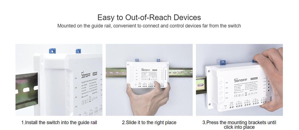Sonoff 4CH R3 4 Gang WiFi Smart Switch 3 Working Mode Inter lock Inching Self-Locking Smart Home DIY Switch Via Ewelink