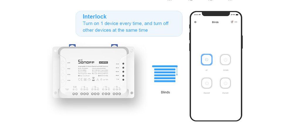 Sonoff 4CH R3 4 Gang WiFi Smart Switch 3 Working Mode Inter lock Inching Self-Locking Smart Home DIY Switch Via Ewelink