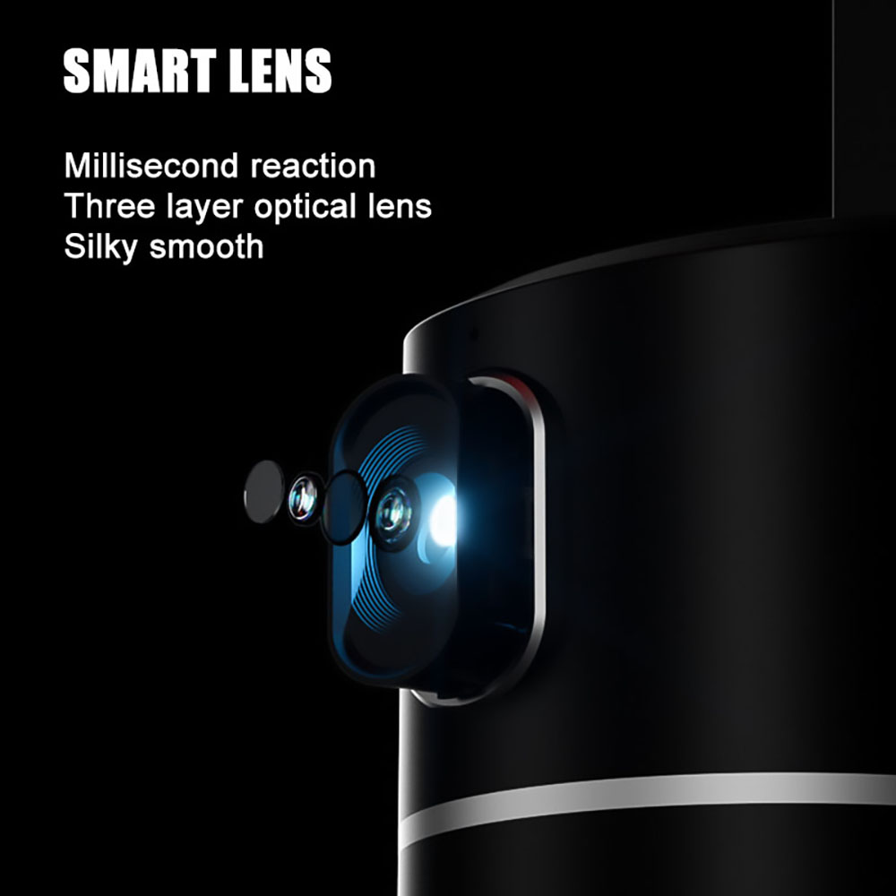 T2 Vlogger with No APP Required 360 Degree Facial Tracking Smart Millisecond Reaction Lens for Live Stream - Black